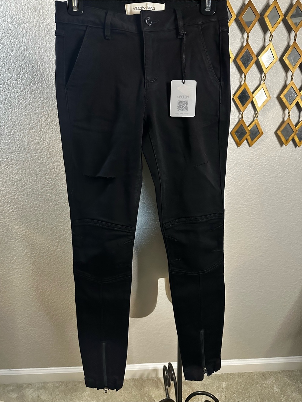 NWT Hidden Jeans Black Moto Skinny Pants